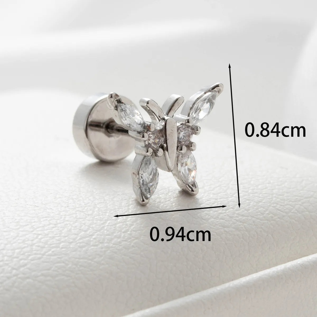 1 Piece Casual Simple Style Flower Butterfly Inlay Copper Zircon Ear Studs