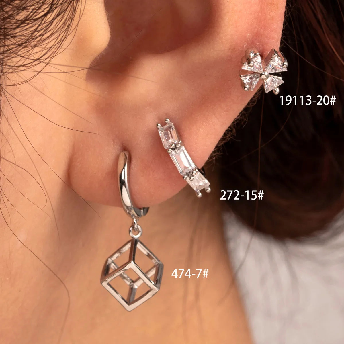 1 Piece Casual Simple Style Flower Inlay Copper Zircon Drop Earrings