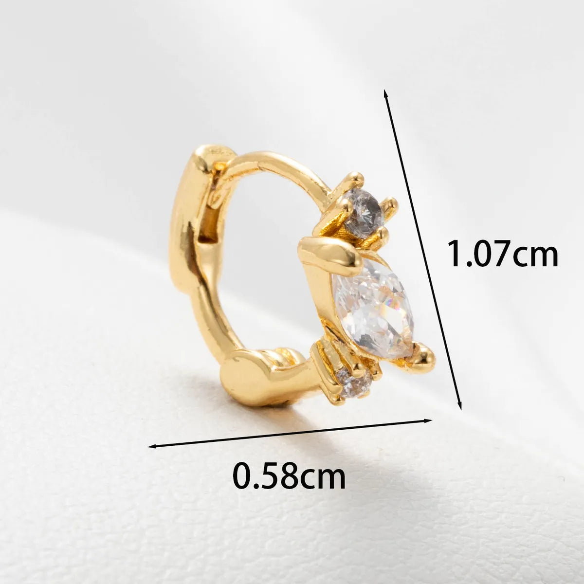 1 Piece Casual Simple Style Geometric Inlay Copper Zircon Ear Studs