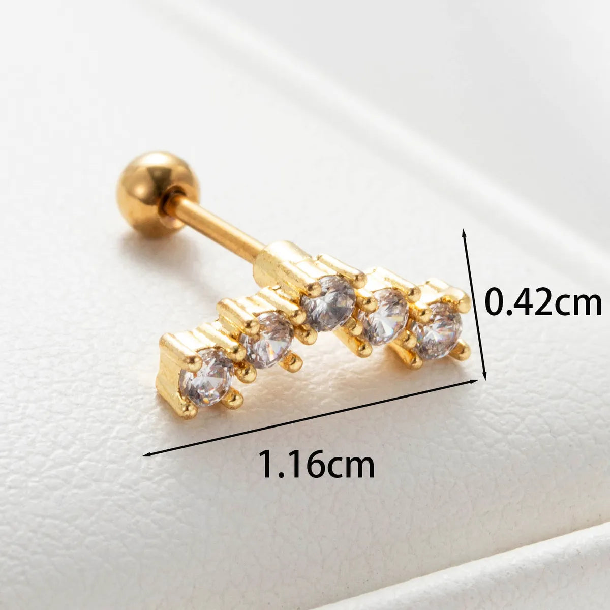 1 Piece Casual Simple Style Geometric Inlay Copper Zircon Ear Studs