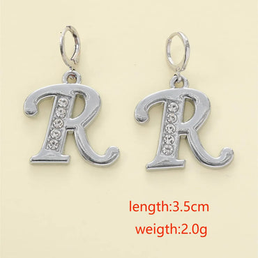 1 Piece Casual Simple Style Letter Heart Shape Stainless Steel Zircon Drop Earrings