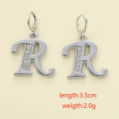 1 Piece Casual Simple Style Letter Heart Shape Stainless Steel Zircon Drop Earrings