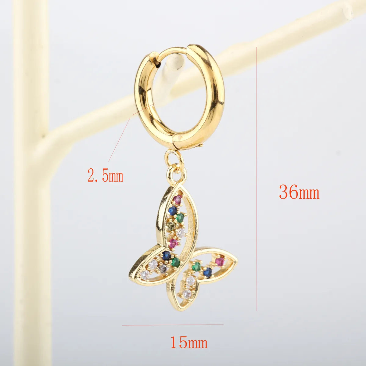 1 Piece Casual Simple Style Shiny Animal Eye Snake Inlay 304 Stainless Steel Copper Zircon 18K Gold Plated Drop Earrings