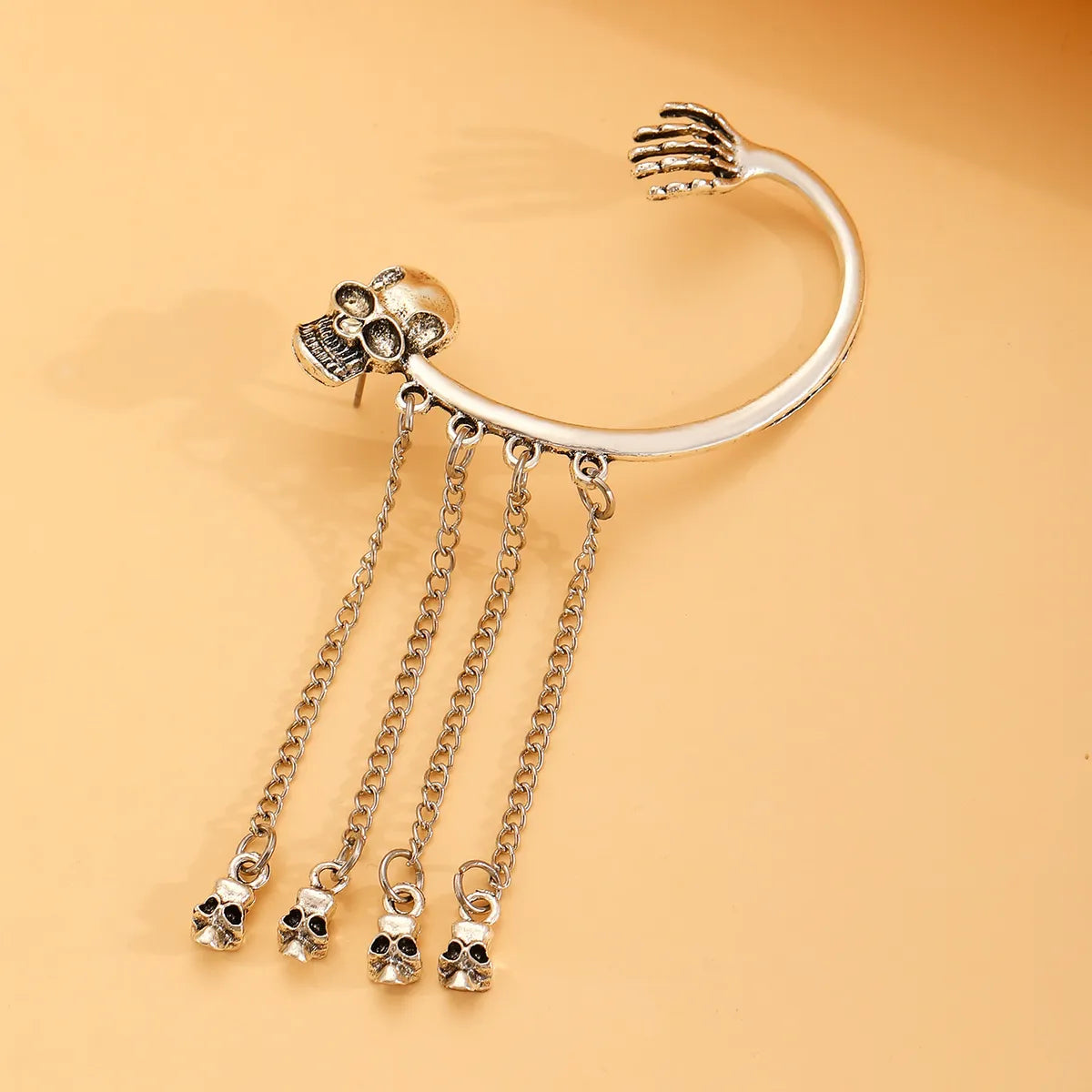 1 Piece Casual Simple Style Streetwear Skull Plating Alloy Ear Studs