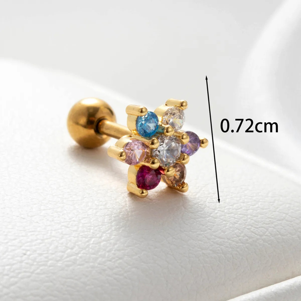 1 Piece Casual Simple Style Tree Flower Plating Inlay Copper Zircon Drop Earrings