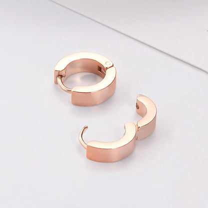 1 Piece Casual Solid Color Plating Titanium Steel Earrings