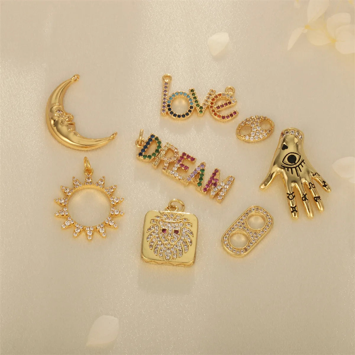 1 Piece Casual Sweet Sun Letter Moon Copper Enamel Inlay Jewelry Accessories