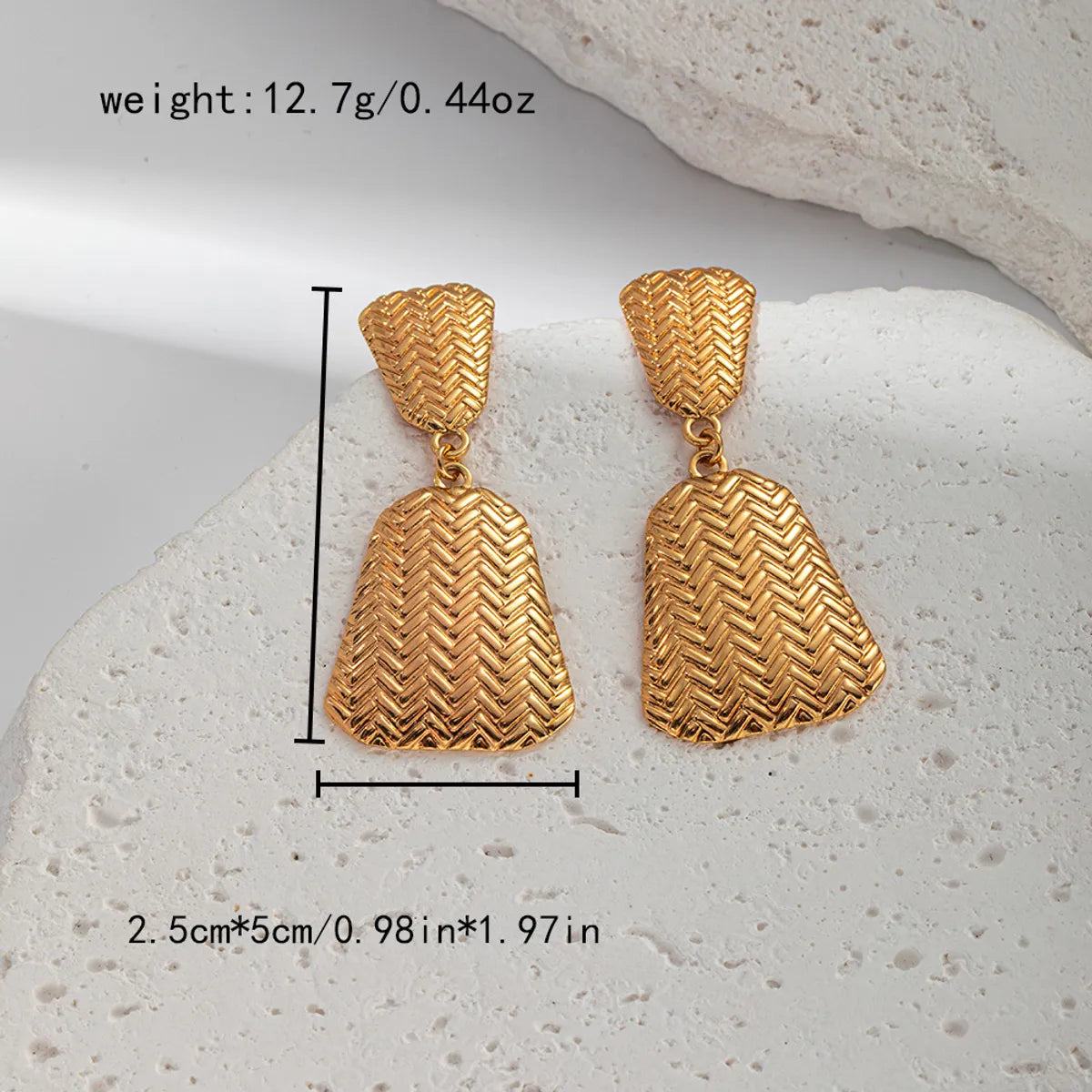 1 Piece Casual Vacation Pastoral Triangle Square Tassel Plating 304 Stainless Steel 14K Gold Plated Drop Earrings