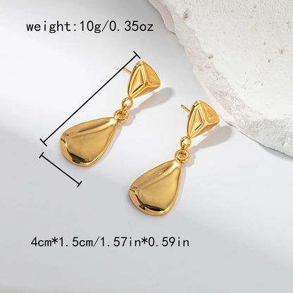 1 Piece Casual Vacation Pastoral Triangle Square Tassel Plating 304 Stainless Steel 14K Gold Plated Drop Earrings