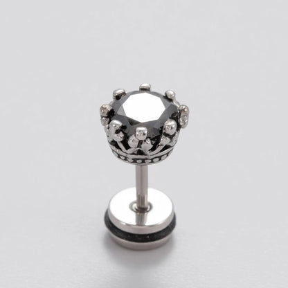 1 Piece Casual Vintage Style Geometric 316 Stainless Steel  Zircon Ear Studs