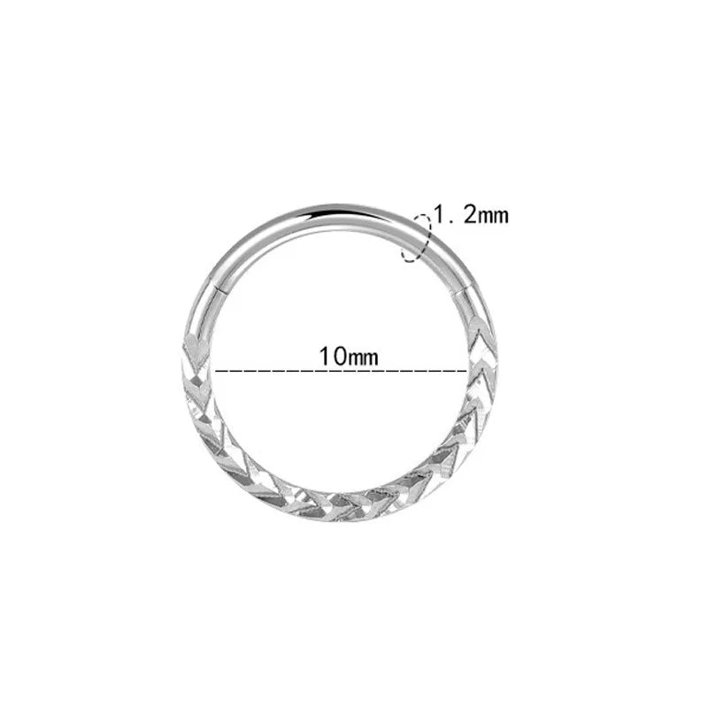 Casual Waves Stainless Steel Plating Inlay Zircon Nose Ring