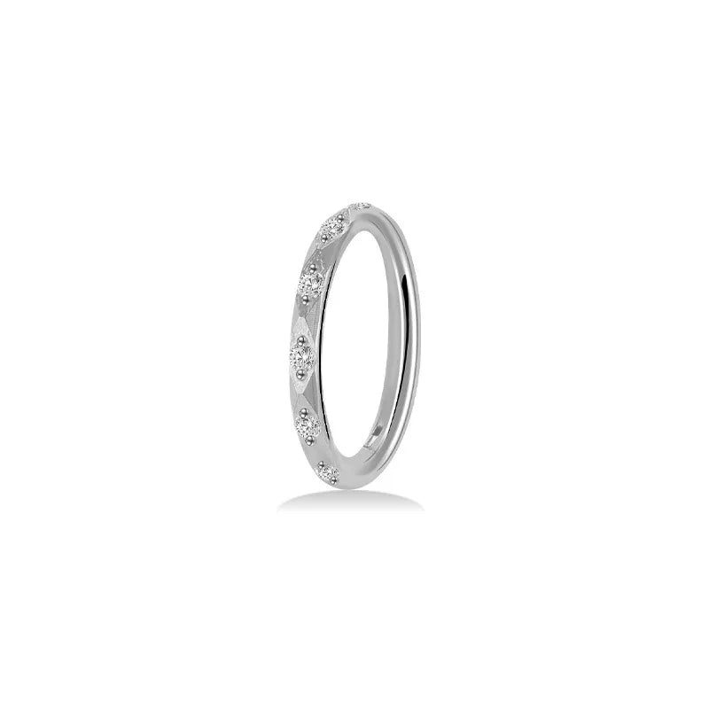 Casual Waves Stainless Steel Plating Inlay Zircon Nose Ring