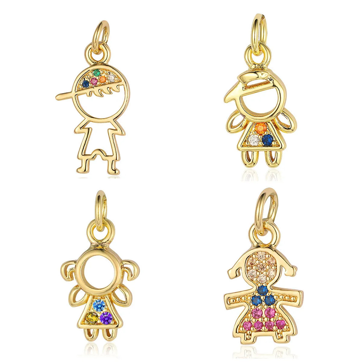 1 Piece Classic Style Cartoon Character Leaves Stainless Steel Plating Inlay Jewelry Accessories