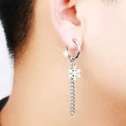 1 Piece Classic Style Cross Plating Inlay Copper Zircon Hoop Earrings