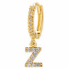 1 Piece Classic Style Letter Plating Inlay Copper Zircon 18K Gold Plated Drop Earrings