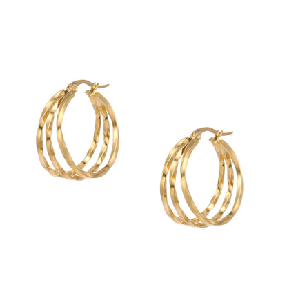 1 Piece Classic Style Round 304 Stainless Steel Earrings