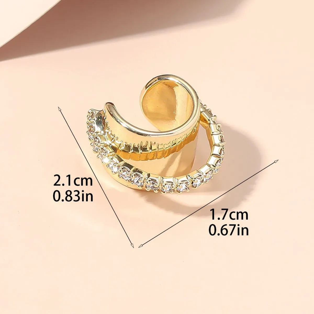 1 Piece Classic Style Streetwear Geometric Plating Inlay Copper Zircon Ear Cuffs