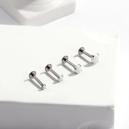 1 Piece Commute Round Inlay Titanium Gem Ear Studs