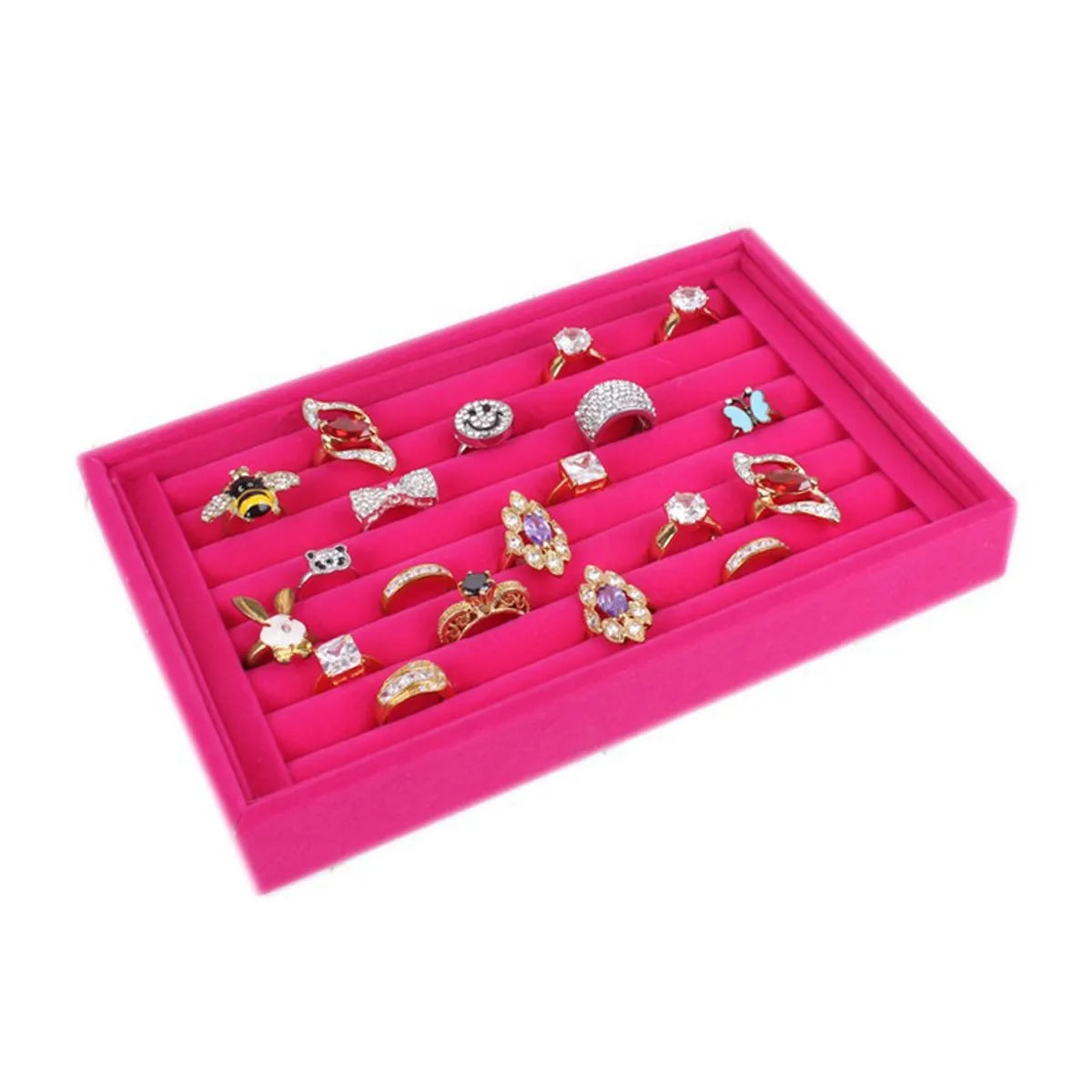 1 Piece Composite Material Flannel Simple Style Classic Style Solid Color Jewelry Boxes