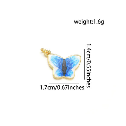 1 Piece Copper 18K Gold Plated Butterfly Pendant Chain