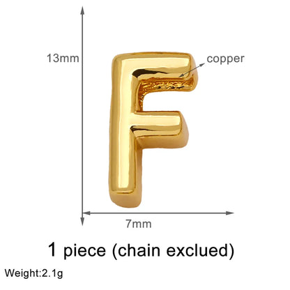 1 Piece Copper 18K Gold Plated Letter Pendant Chain