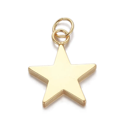 1 Piece Copper Gold Plated Star Heart Shape Pendant