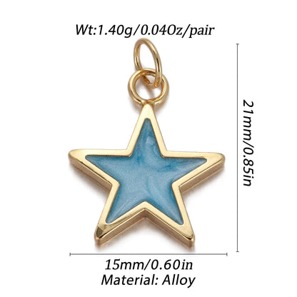 1 Piece Copper Gold Plated Star Heart Shape Pendant