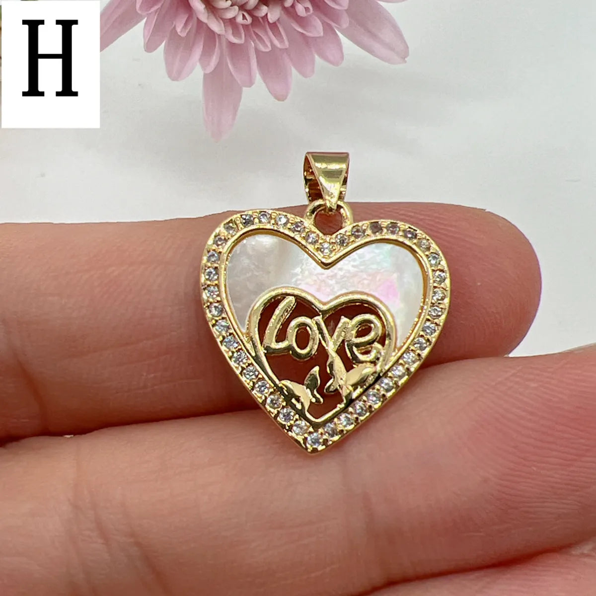 1 Piece Copper Heart Shape Pendant