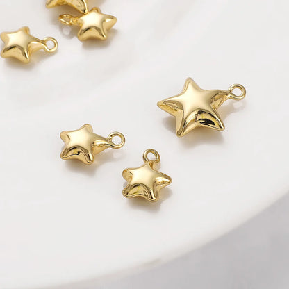 1 Piece Copper 14K Gold Plated Star Pendant