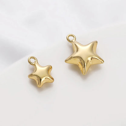 1 Piece Copper 14K Gold Plated Star Pendant