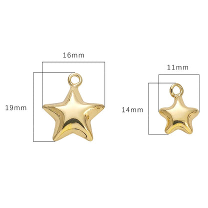 1 Piece Copper 14K Gold Plated Star Pendant