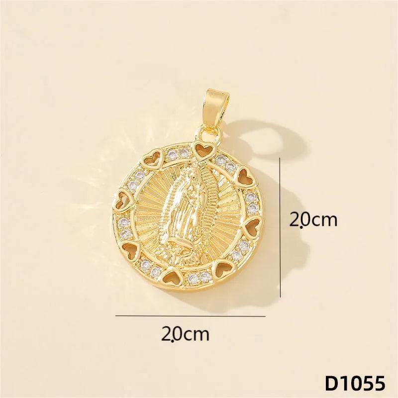 1 Piece Copper Rhinestones Color Block Pendant