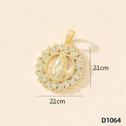 1 Piece Copper Rhinestones Color Block Pendant