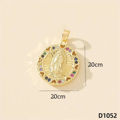 1 Piece Copper Rhinestones Color Block Pendant