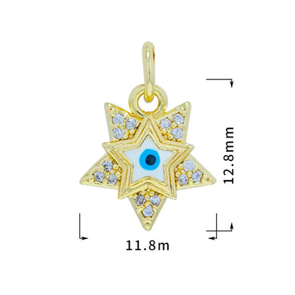 1 Piece Copper Rhinestones Color Block Pendant