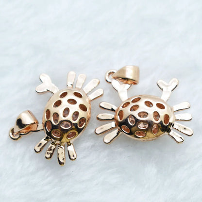 1 Piece Copper Rhinestones Crab Pendant