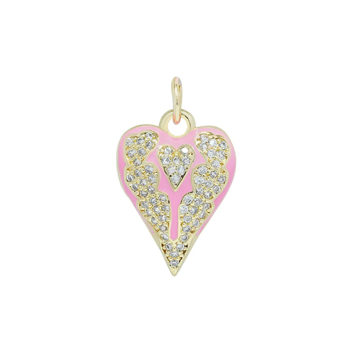 1 Piece Copper Rhinestones Heart Shape Pendant