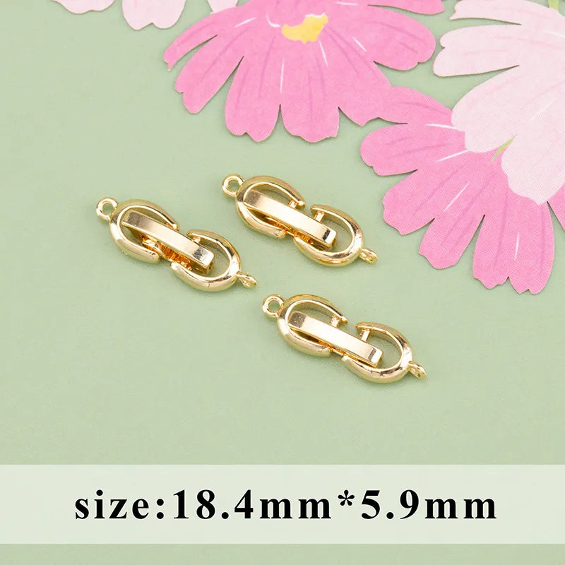 1 Piece Copper Rhodium Plated Solid Color Jewelry Buckle