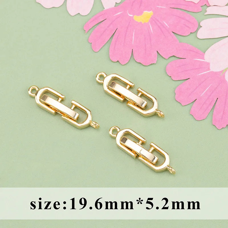 1 Piece Copper Rhodium Plated Solid Color Jewelry Buckle