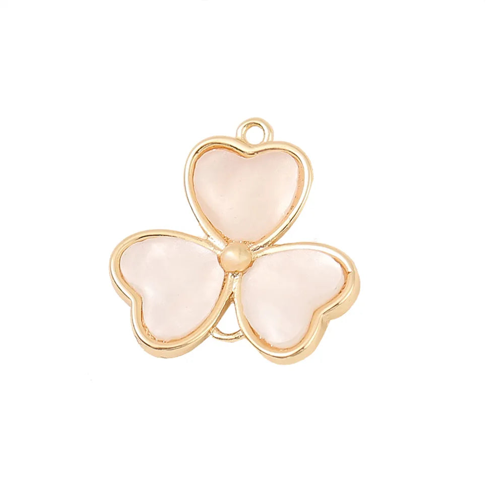 1 Piece Copper Shell Shamrock Shell Polished Pendant