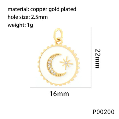 1 Piece Copper Zircon 18K Gold Plated Angel Lock Lightning Pendant