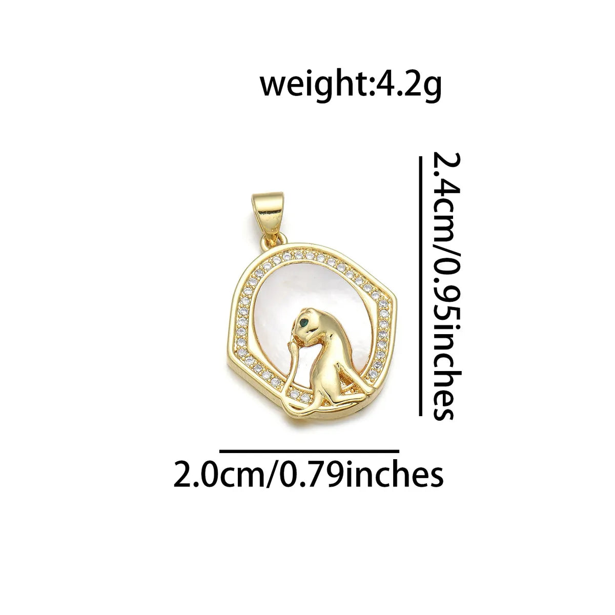 1 Piece Copper Zircon 18K Gold Plated Animal Pendant