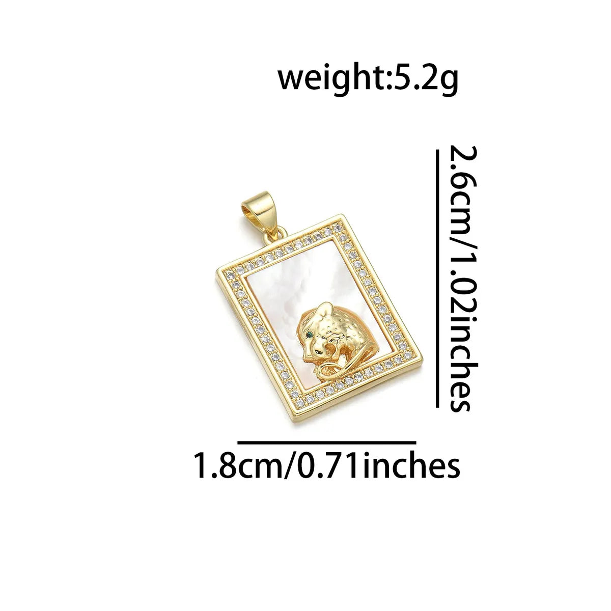 1 Piece Copper Zircon 18K Gold Plated Animal Pendant