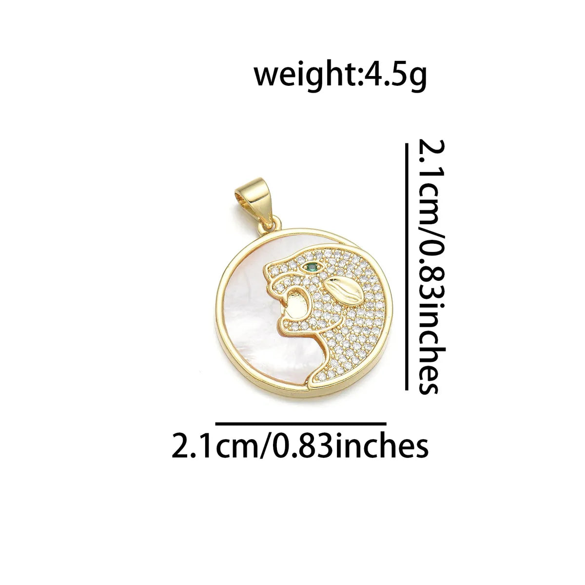 1 Piece Copper Zircon 18K Gold Plated Animal Pendant