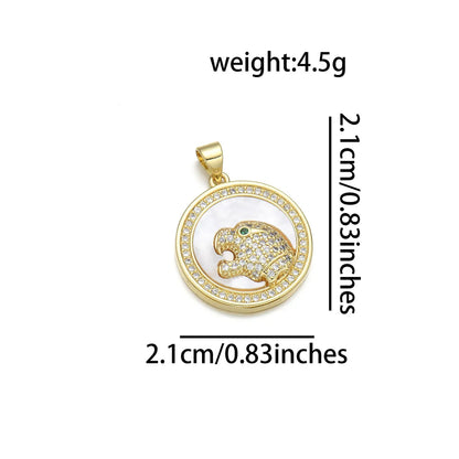 1 Piece Copper Zircon 18K Gold Plated Animal Pendant