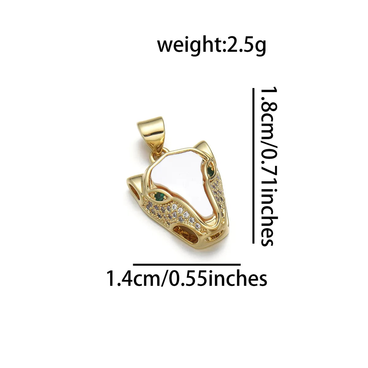 1 Piece Copper Zircon 18K Gold Plated Animal Pendant