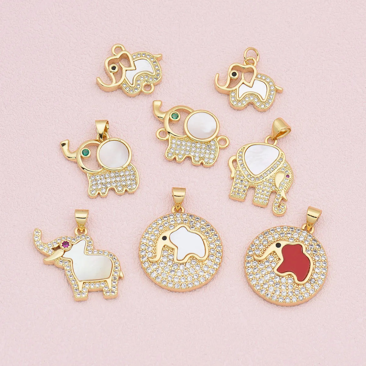 1 Piece Copper Zircon 18K Gold Plated Animal Pendant