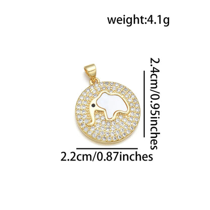 1 Piece Copper Zircon 18K Gold Plated Animal Pendant