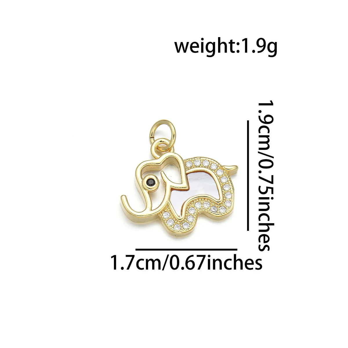 1 Piece Copper Zircon 18K Gold Plated Animal Pendant