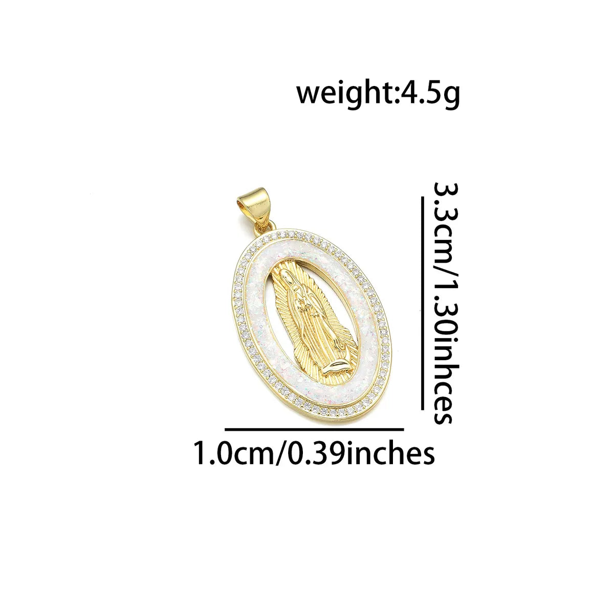 1 Piece Copper Zircon 18K Gold Plated Color Block Pendant